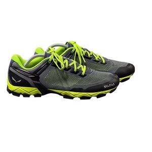 Salewa Men's 10 MS Lite Train K Trail Running Shoes Gray Neon Lime Michelin Sole